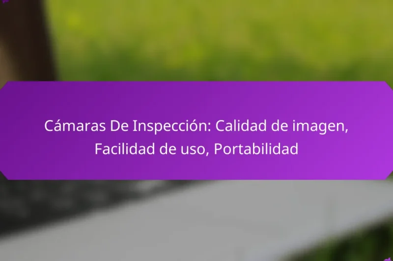 Cámaras De Inspección: Calidad de imagen, Facilidad de uso, Portabilidad