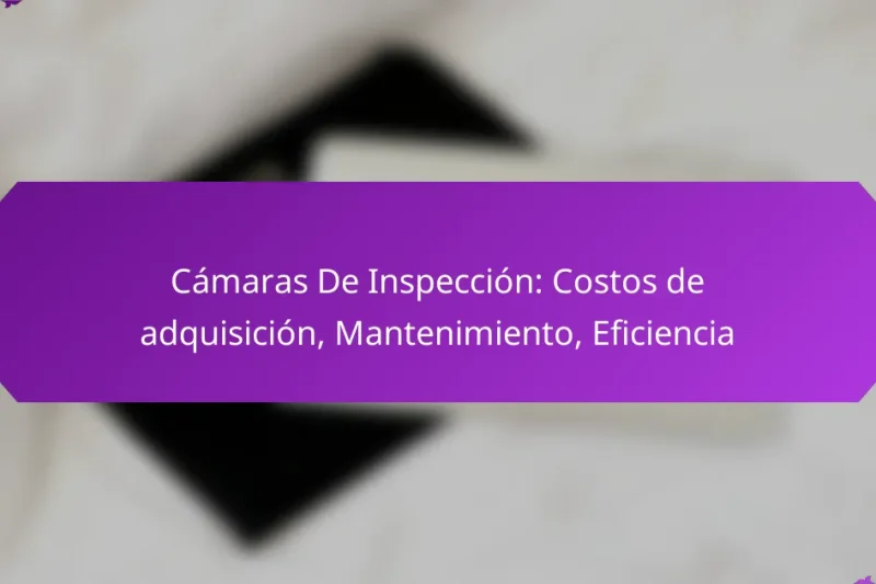Cámaras De Inspección: Costos de adquisición, Mantenimiento, Eficiencia