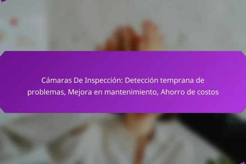 Cámaras De Inspección: Detección temprana de problemas, Mejora en mantenimiento, Ahorro de costos
