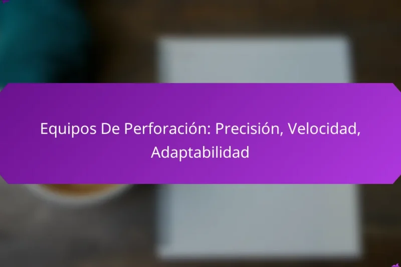 Equipos De Perforación: Precisión, Velocidad, Adaptabilidad