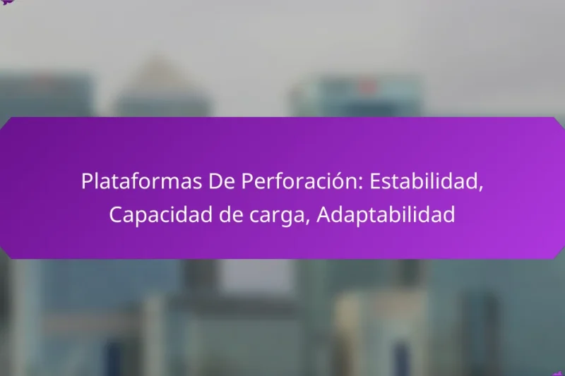Plataformas De Perforación: Estabilidad, Capacidad de carga, Adaptabilidad