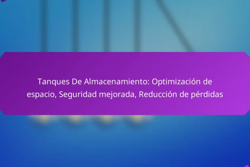 Tanques De Almacenamiento: Optimización de espacio, Seguridad mejorada, Reducción de pérdidas